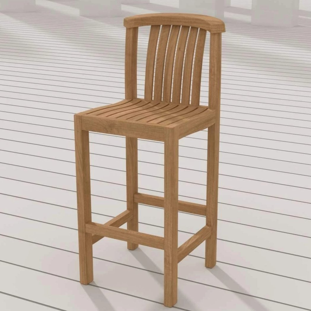 Winchester Teak Bar Stool Chair - Without Arms 