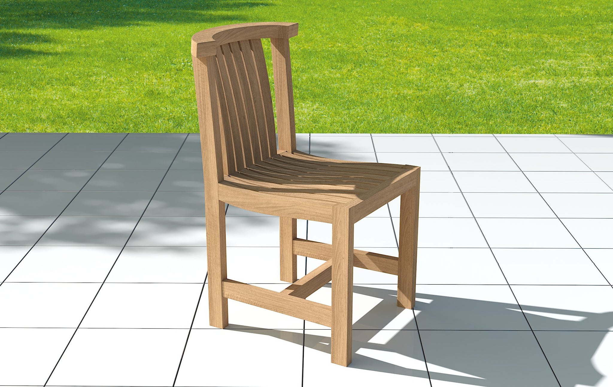 Teak Winchester Garden Dining Chair Angled View