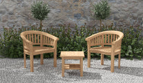 Square Teak Coffee Table 70 x 70cm with Gloucester Lounge Chairs