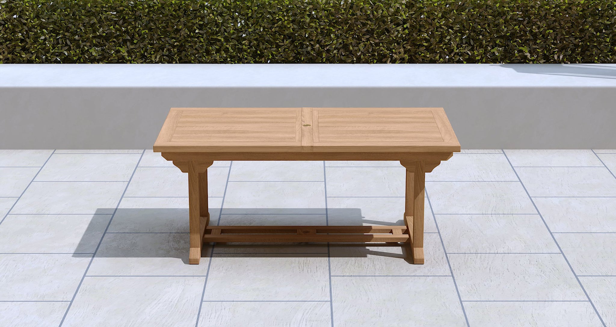 Teak Rectangular Extending Garden Table Shown Closed