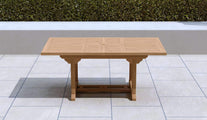 Teak Rectangular Extending Garden Dining Table 130-180cm Fully Extended