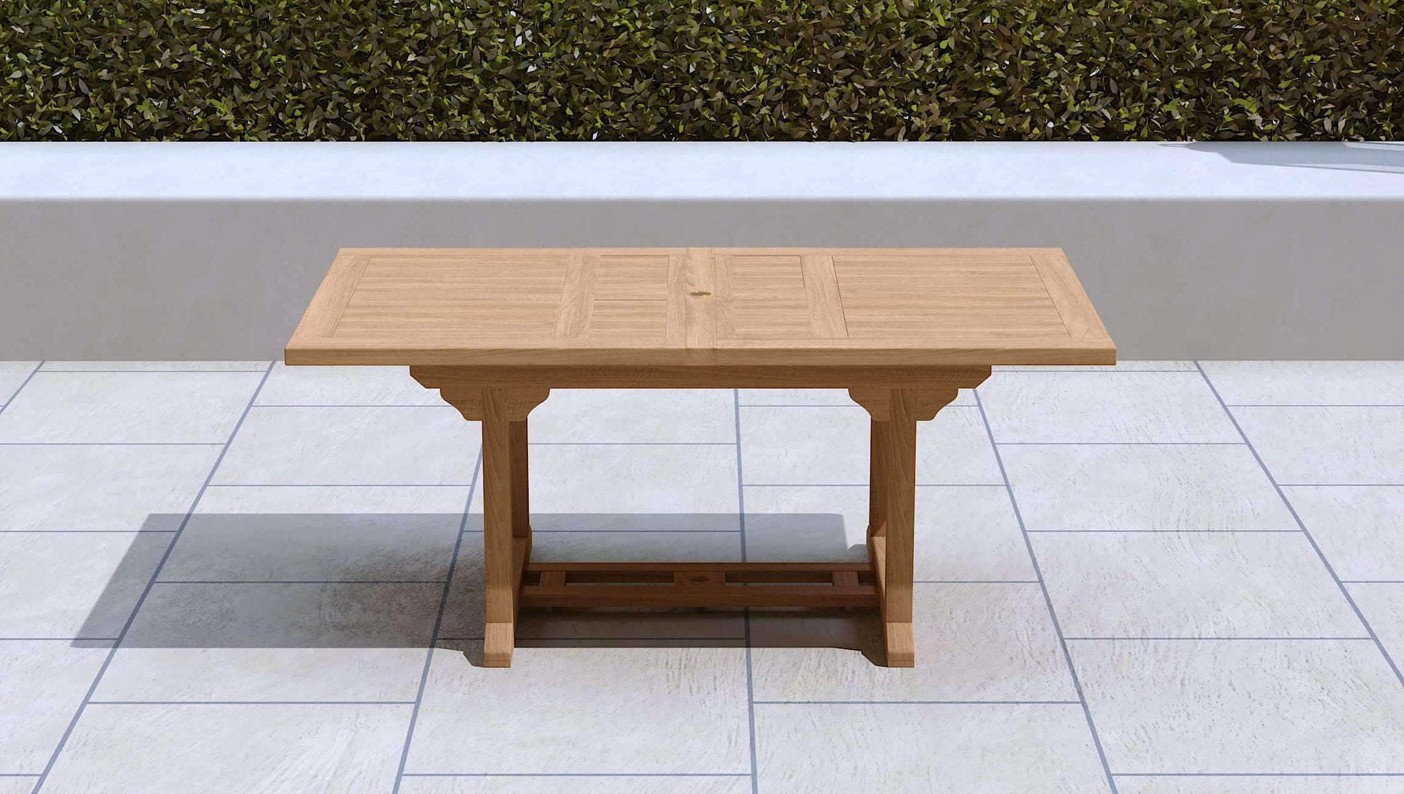 Teak Rectangular Extending Garden Dining Table 130-180cm Fully Extended