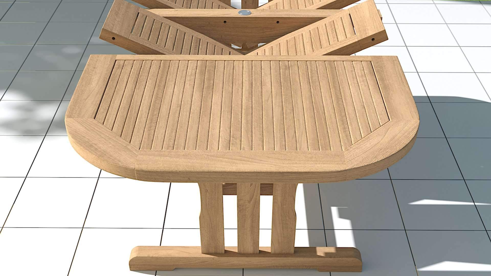 Garden Deluxe Extending 130-180cm (6-8 Seater) Dining Table Close Up Detail