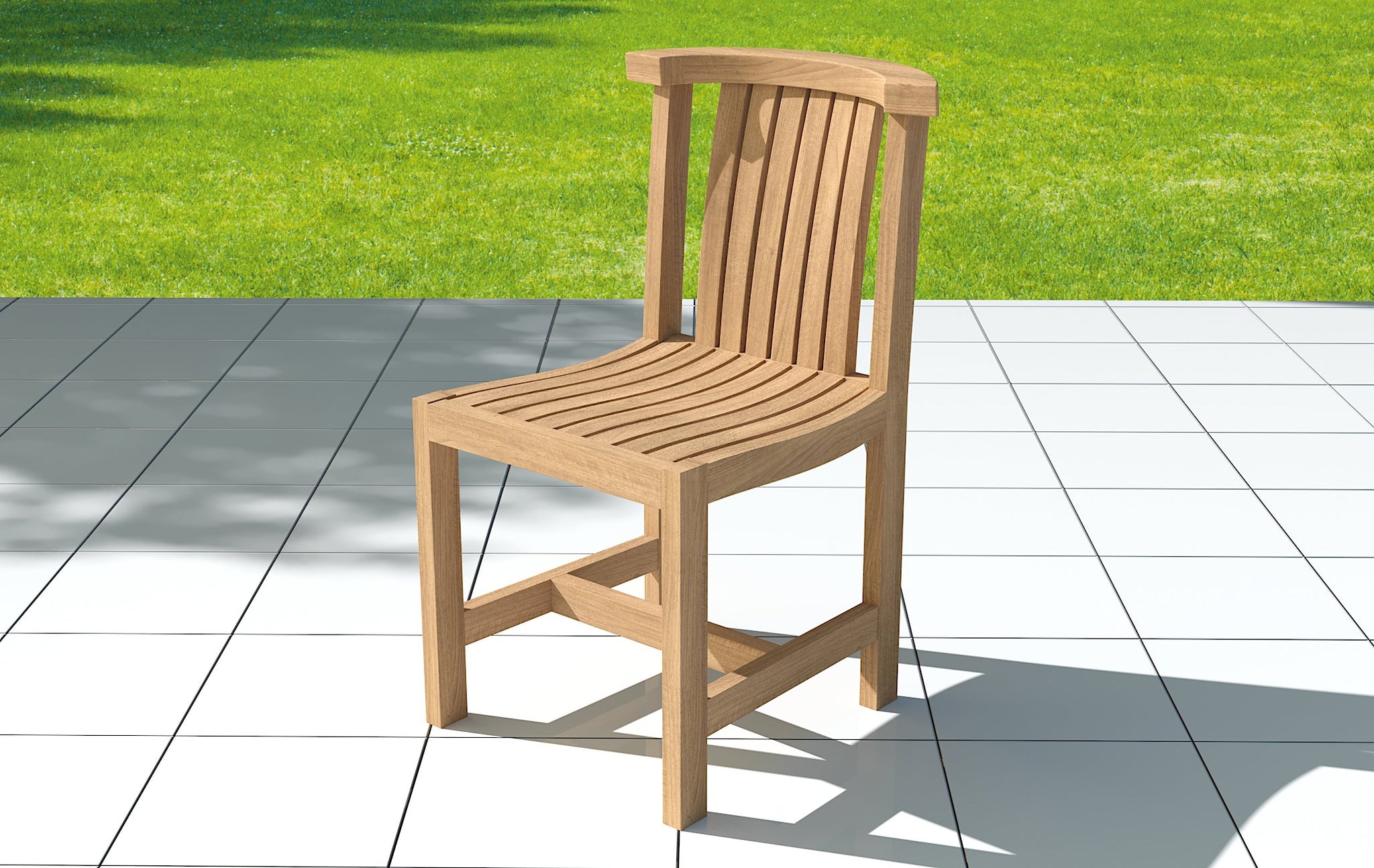 Teak Winchester Garden Dining Chair Alternative Front Angled View