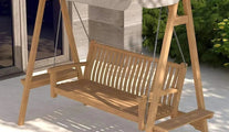 Teak Swing Seat - Ecru Canopy