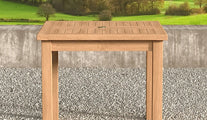 Fixed Square Teak Garden Dining Table - Side View