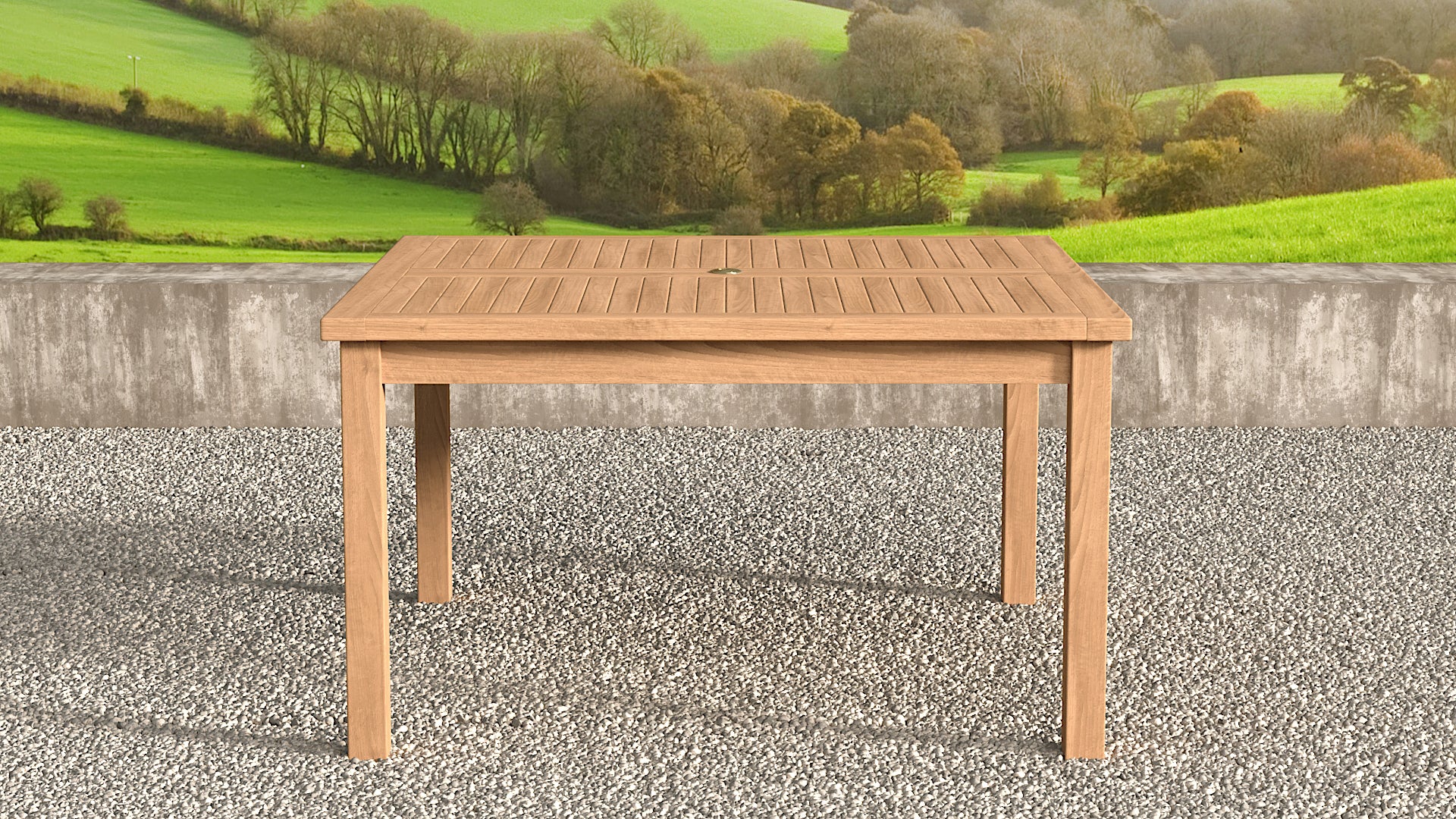 Fixed Square Teak Garden Dining Table 140cm Size