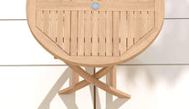 Round Folding Teak Garden Table Showing Detail of Table Top