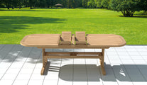 Deluxe Teak Extending Garden Dining Table Showing Mechanism