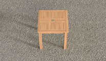Fixed Square Teak Garden Dining Table Overhead Perspective