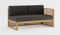 The Buckingham Left Hand Open End Teak Modular  2 Seater Sofa with Graphite Cushions