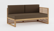 The Buckingham Left Hand Open End Teak Modular  2 Seater Sofa with Taupe Cushions