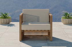 The Buckingham Teak Modular Lounge Armchair with Ecru Cushions