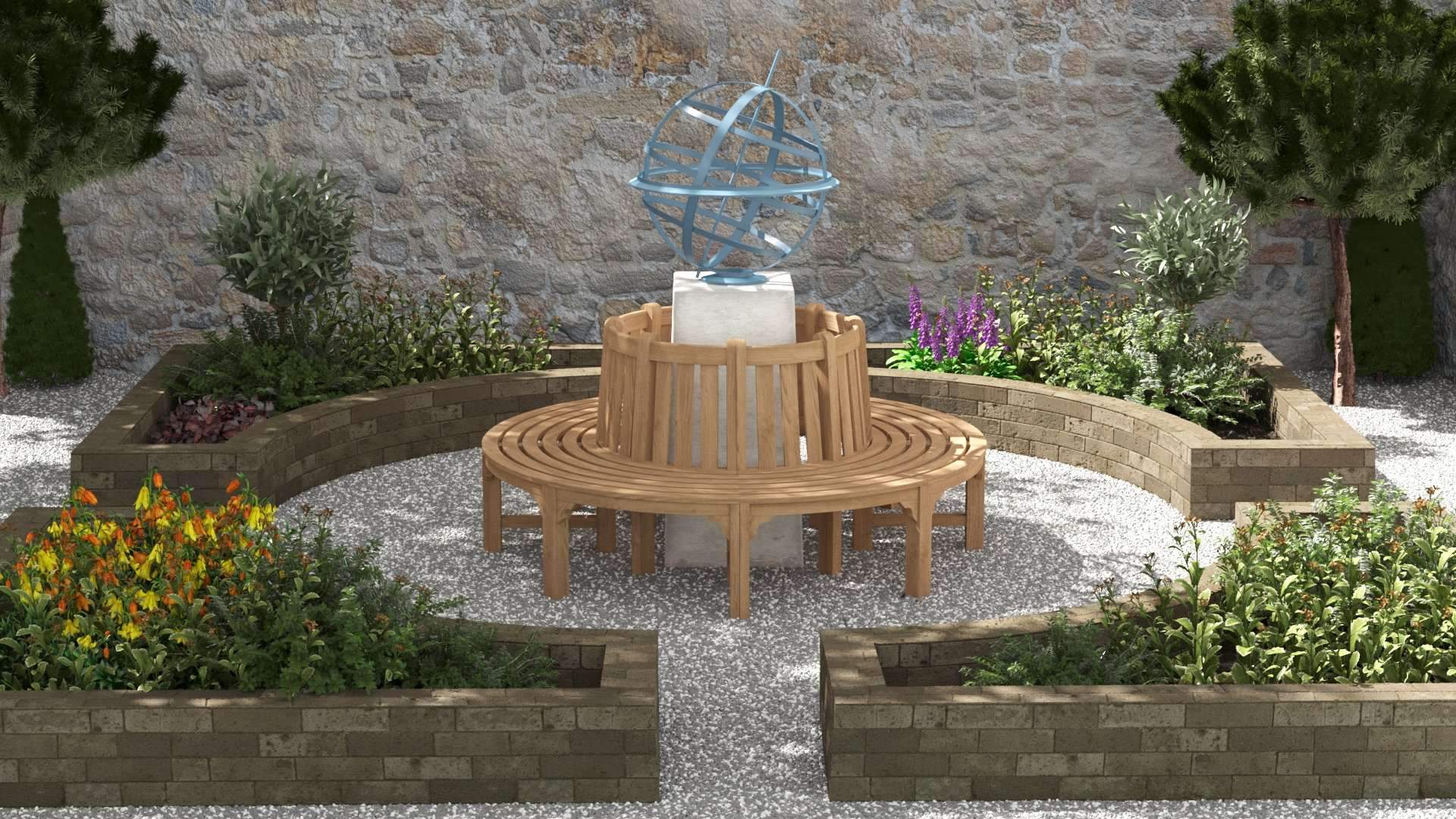 Circular Teak Tree Bench