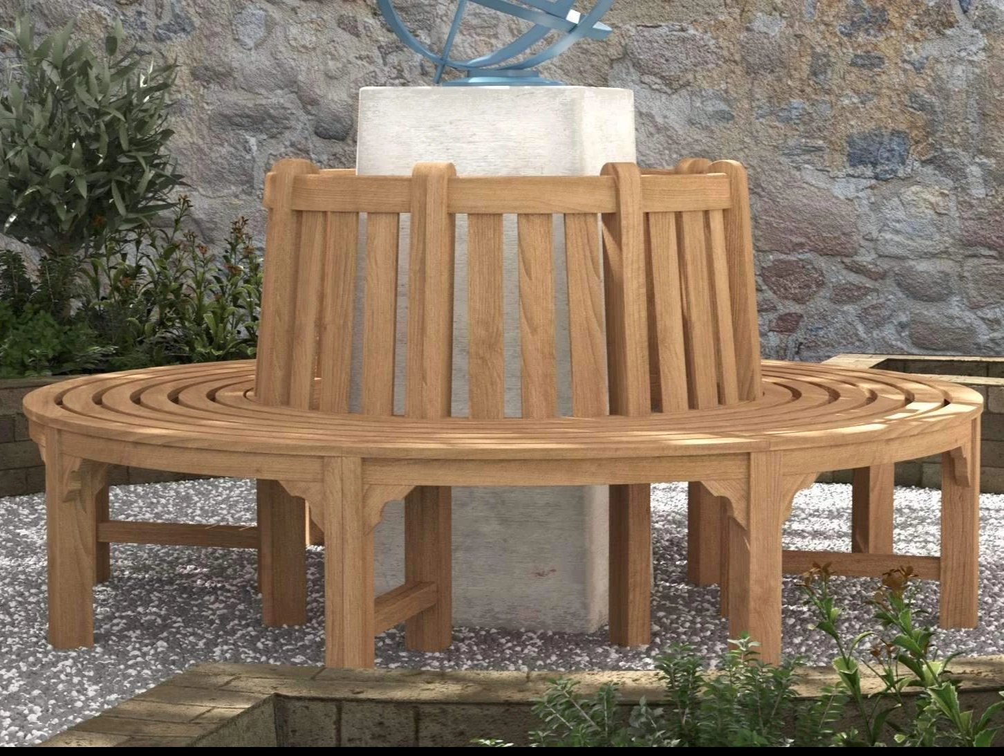 Circular Teak Tree Bench