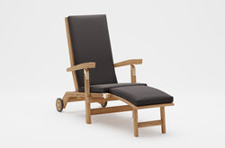 Teak Steamer Chair with Graphite Cushion