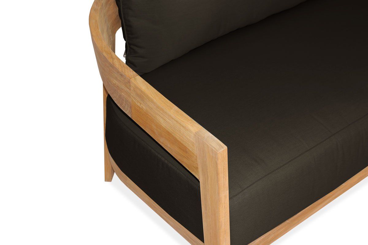 The Windsor Teak Outdoor Lounge Sofa Showing Arm Detail