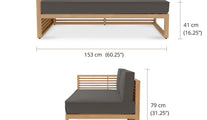 The Buckingham Right Hand Open End Modular 2 Seater Sofa - Dimensions