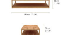 The Buckingham Rectangular Teak Coffee Table - Dimensions