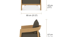 The Windsor Teak Lounge Chair - Dimensions