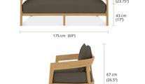 The Windsor Outdoor Teak Lounge 2 Seater Sofa Dimensions