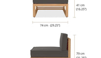 The Buckingham 1 Seat Modular Chair - Dimensions