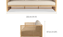 Buckingham Teak Modular Three Seater Sofa with Ecru Cushions Dimensions