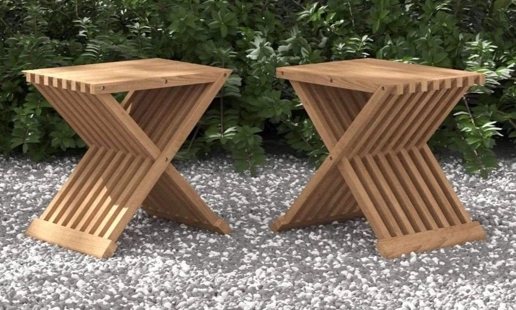 Teak Folding Stool (pair)