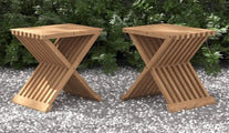 Teak Folding Stool (Pair)