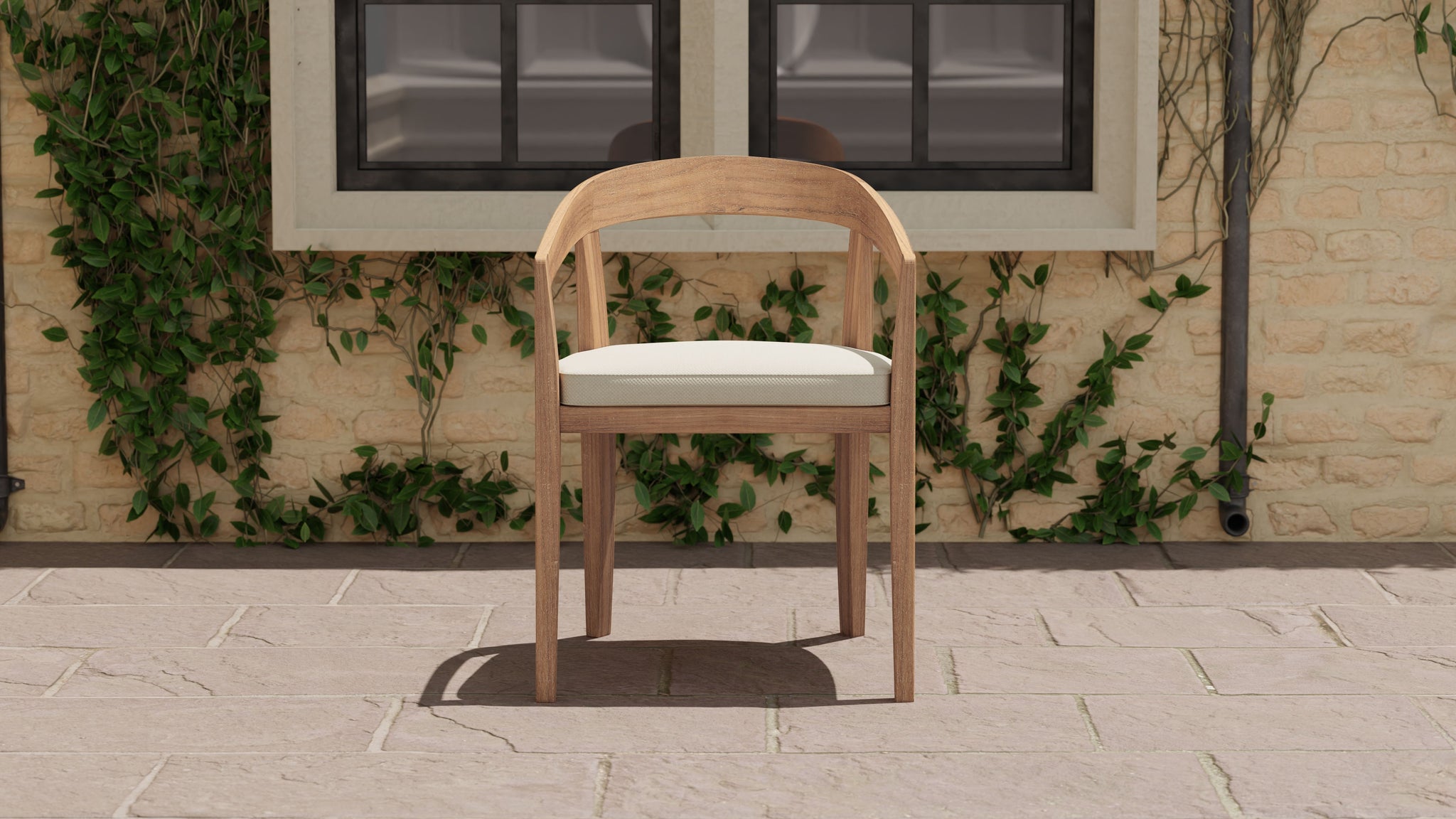 Windsor Teak Garden Carver Chair with Ecru Cushion