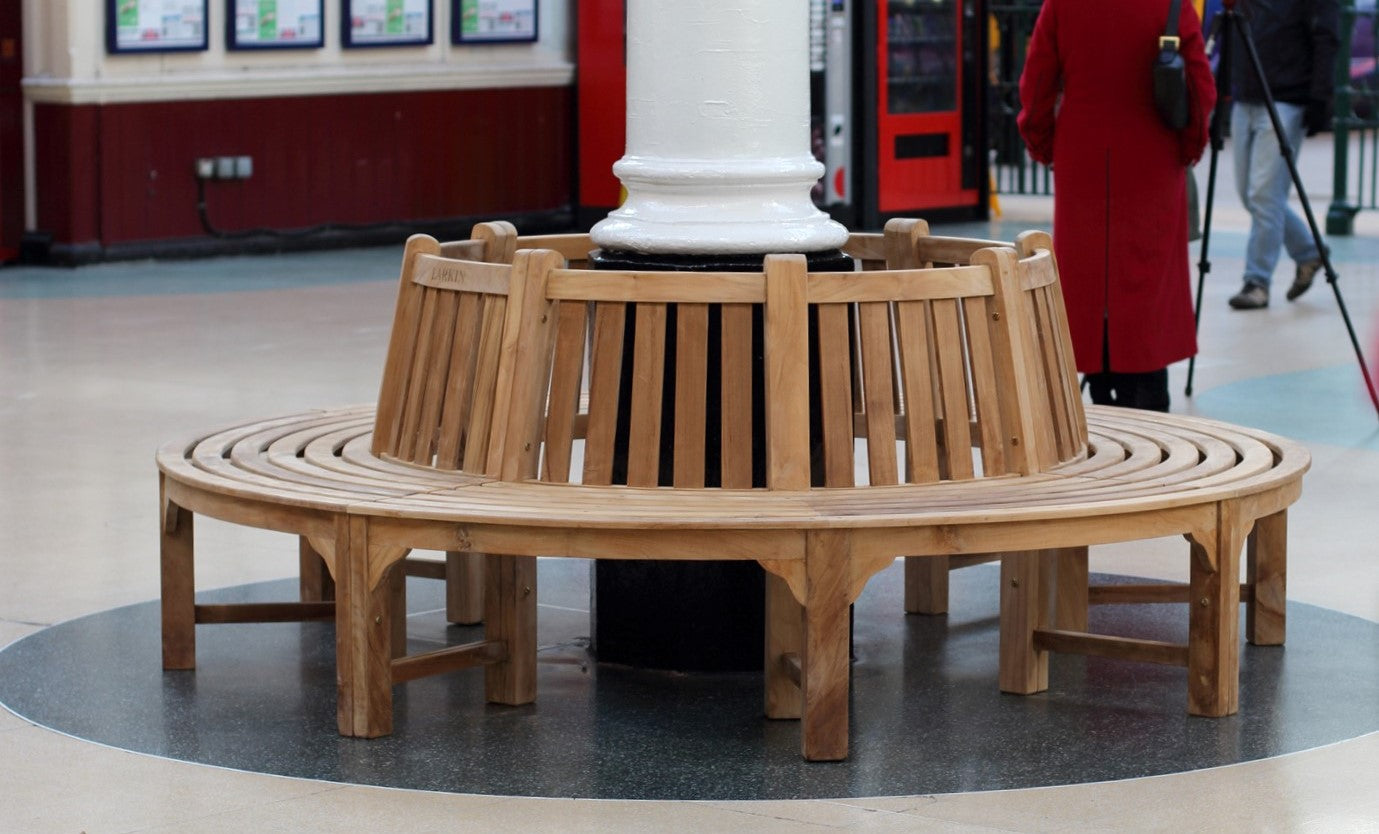 Circular Teak Tree Bench Indoors