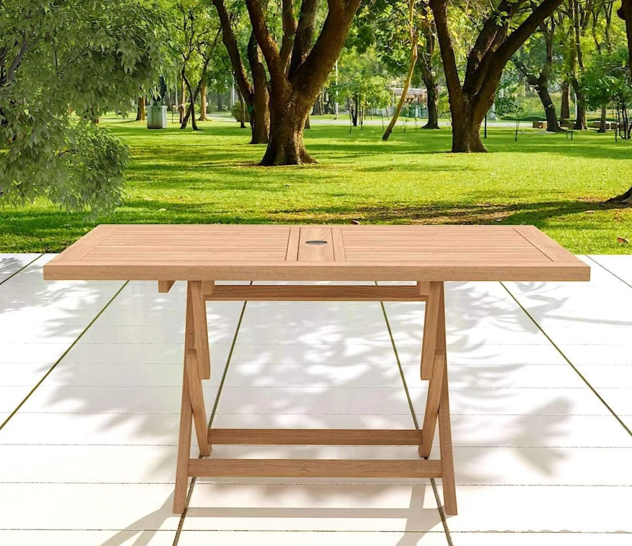 Rectangular Folding Teak Garden Table