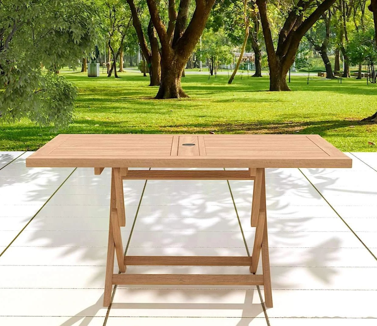 Rectangular Folding Teak Garden Table  