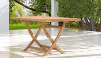 Rectangular Folding Teak Garden Table Side View