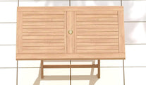 Rectangular Folding Teak Garden Table Table Top Detail