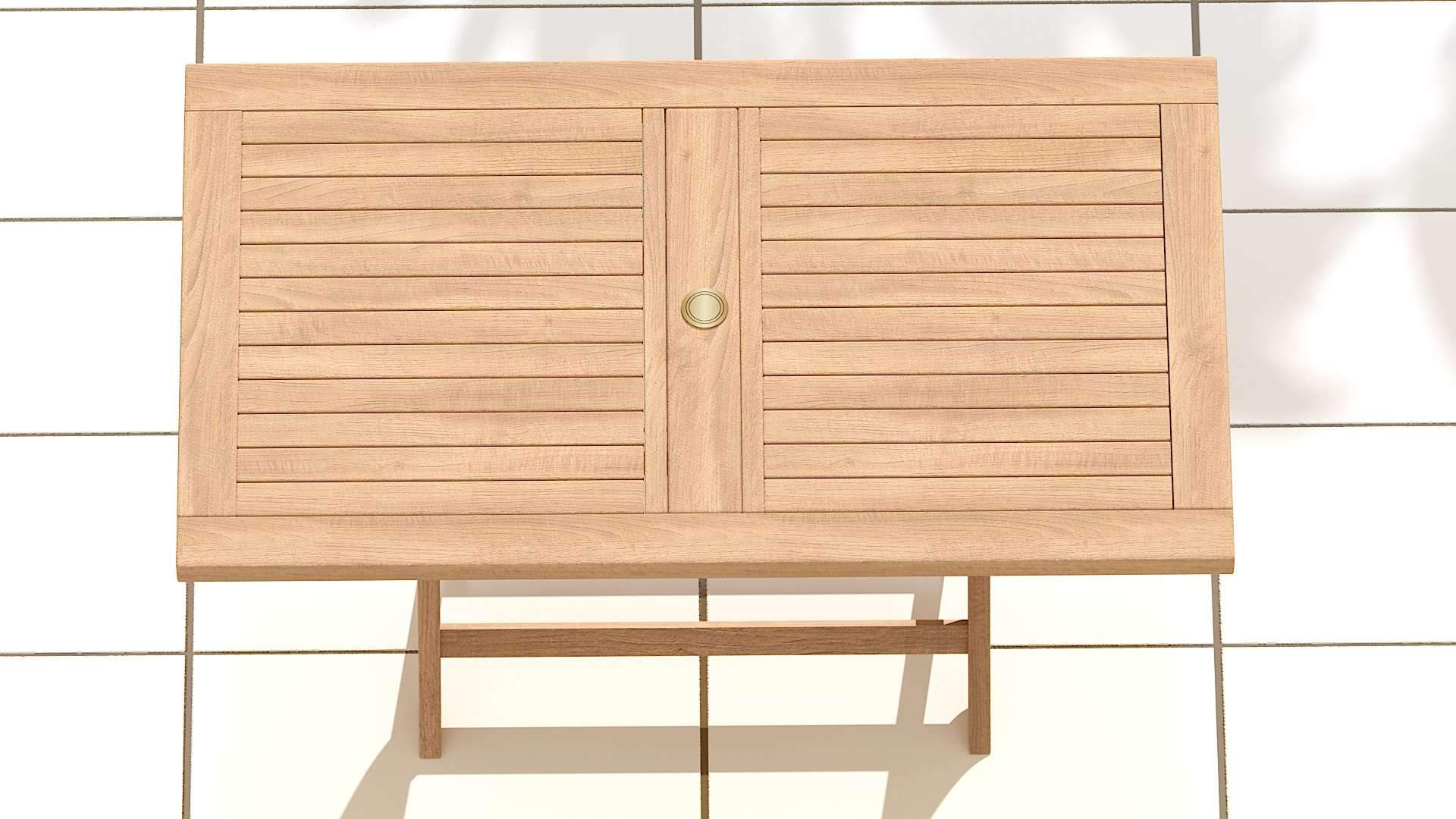 Rectangular Folding Teak Garden Table Table Top Detail