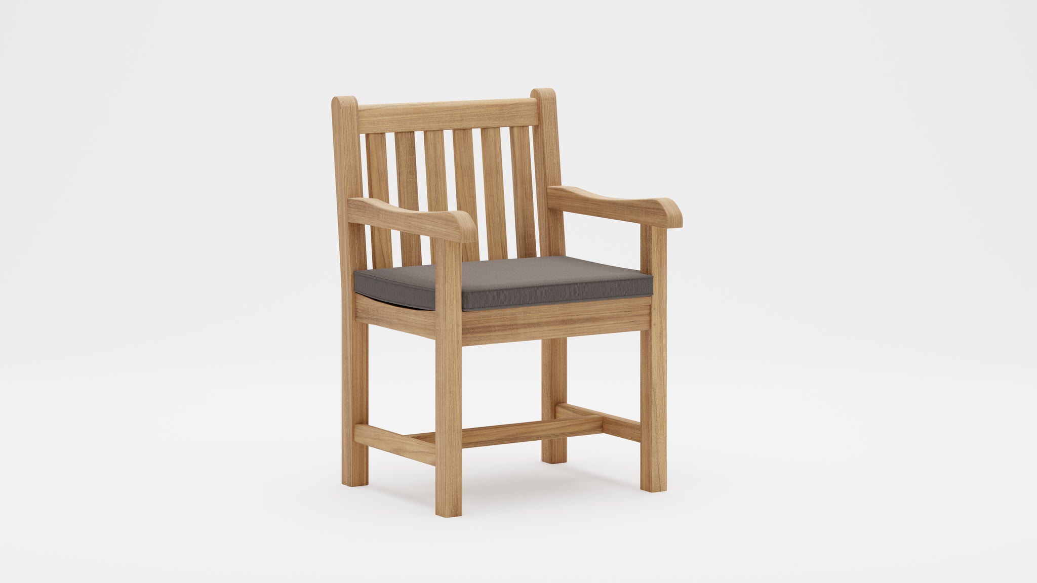 Salisbury Teak Carver Chair with Light Grey Cushion