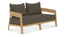 The Windsor Teak Outdoor Lounge Sofa Two Seater Front Angled View