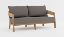 The Windsor Outdoor Teak Lounge 2 Seater Sofa  with Light Grey Cushions