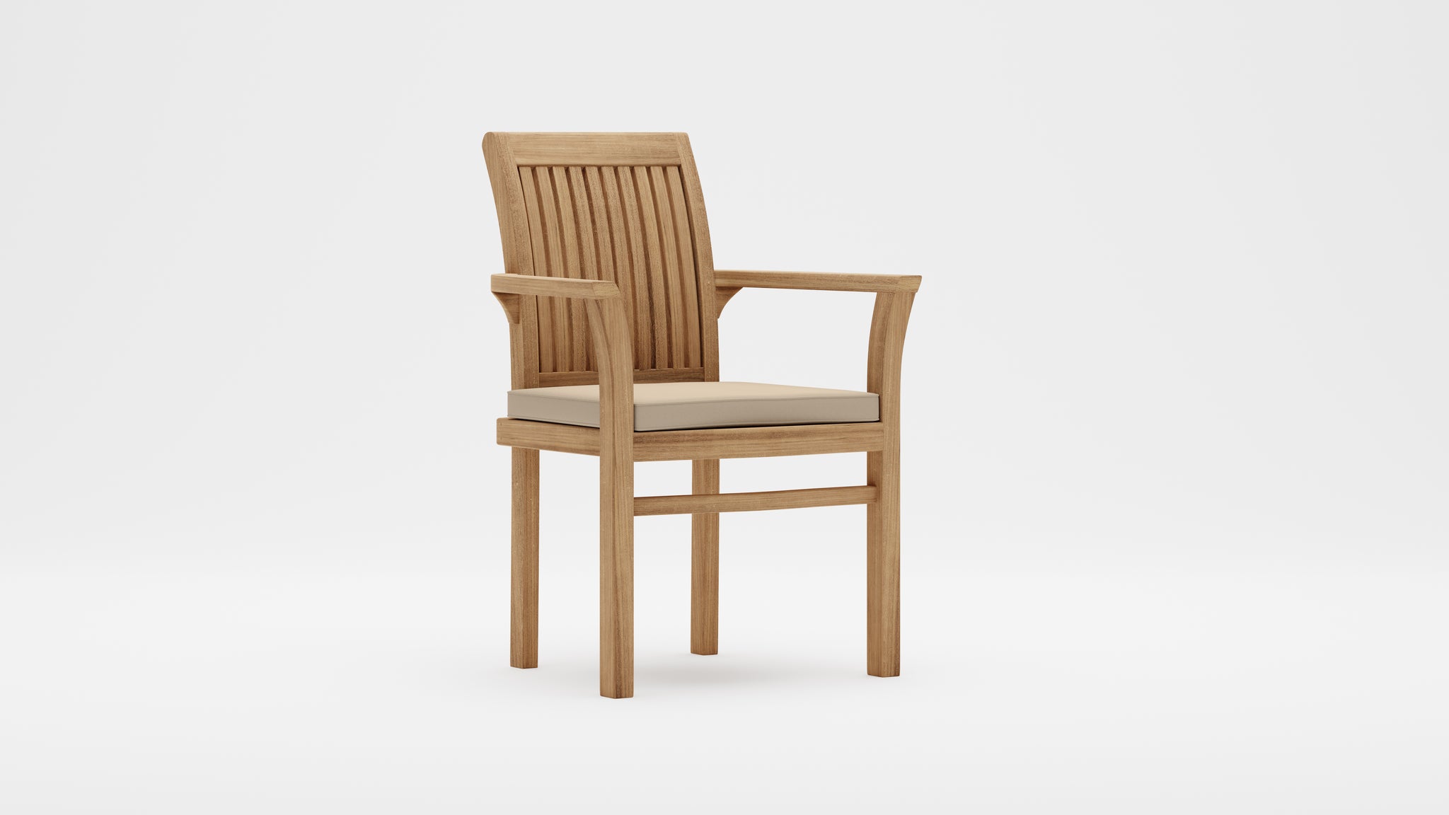 Wells Stacking Carver Chair with Ecru Cushion
