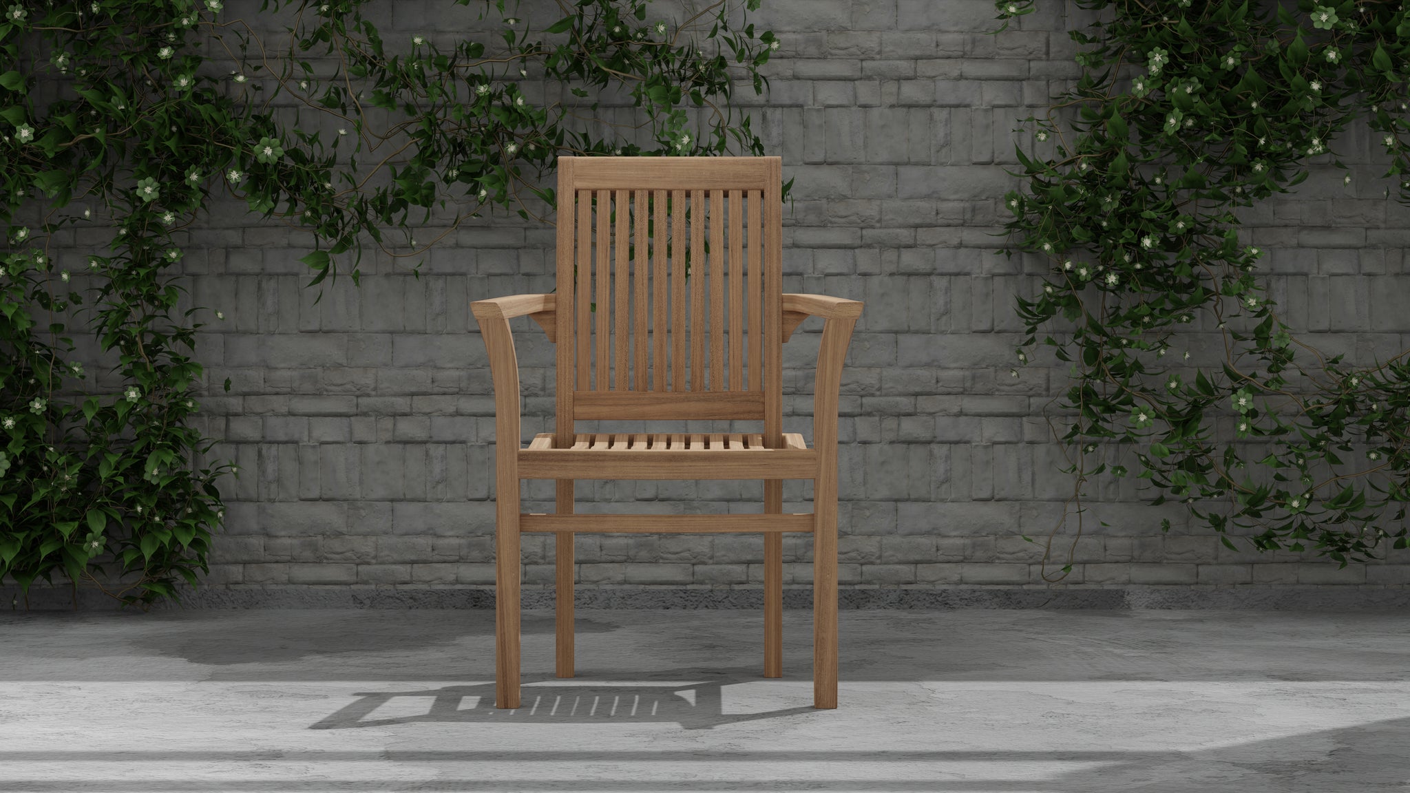 Wells Teak Stacking Garden Carver Chair 