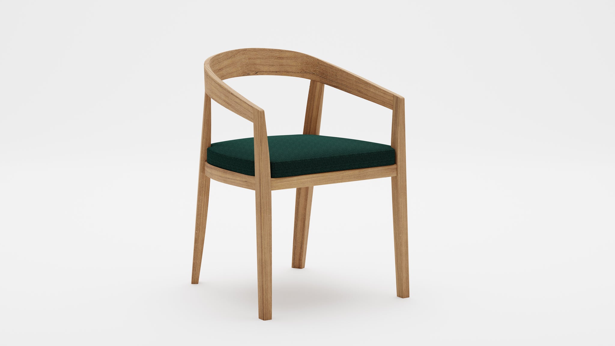 Windsor Teak Garden Carver Chair with Green Cushion