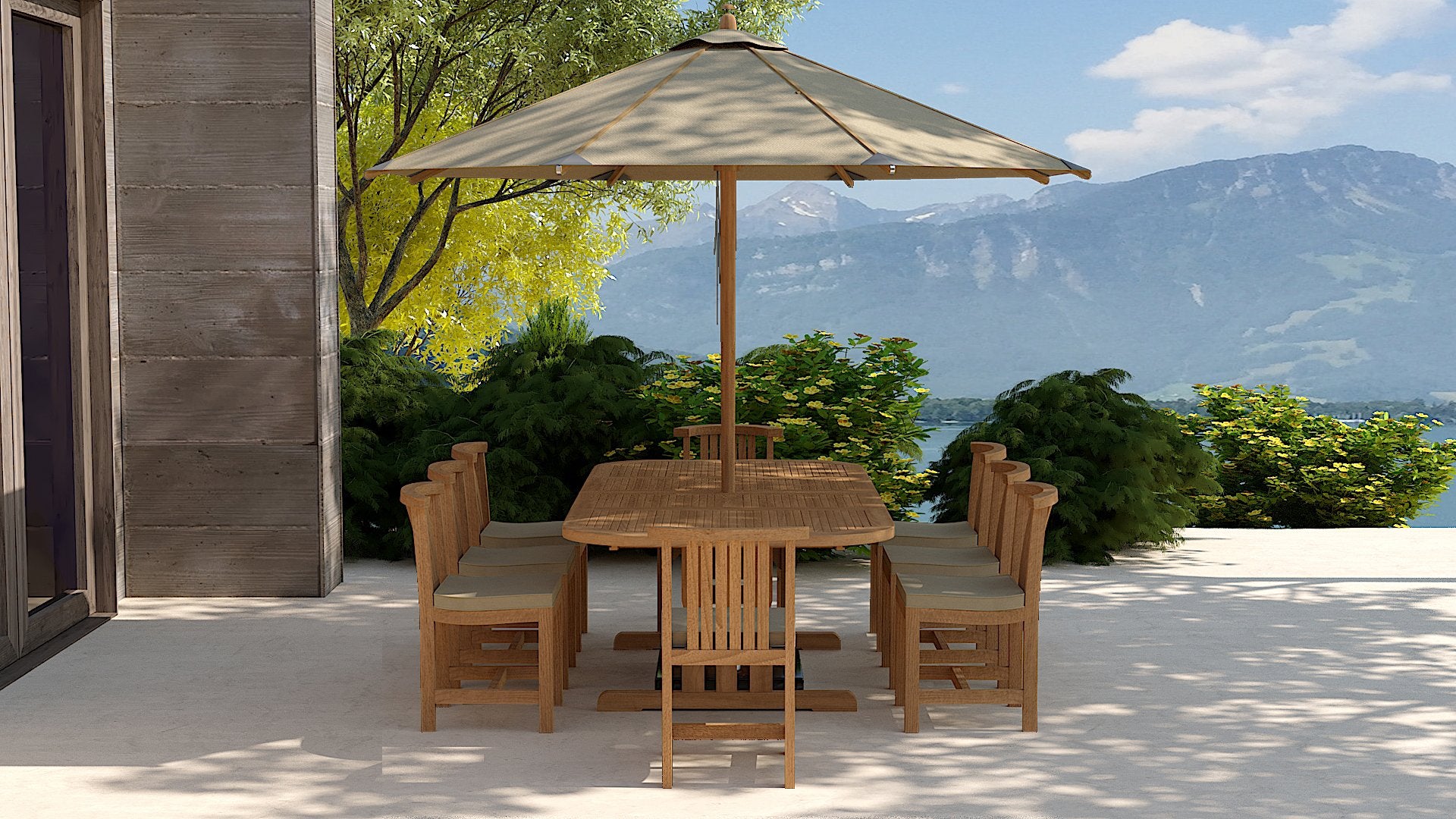 Deluxe Extending Table & 8 Winchester Chair Set