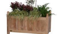 Rectangular Teak Planter 45 x 90cm with Plants