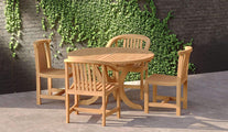 Teak Pedestal Garden Table with 2 Winchester Carver & 2 Winchester Dining Chairs Alternate View