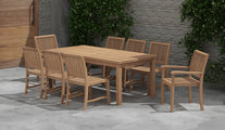 Fixed Rectangular Teak Table with Guildford Teak Dining Chairs