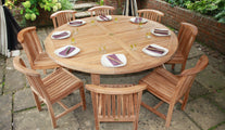 Garden Teak Fixed Round Table with Winchester Dining Chairs