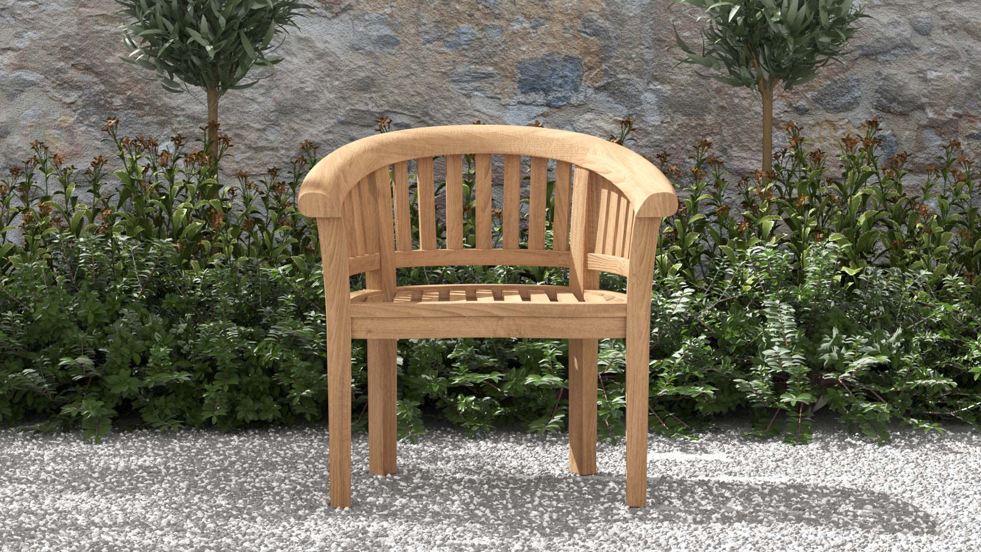 Gloucester Teak Lounge Garden Chair Front View