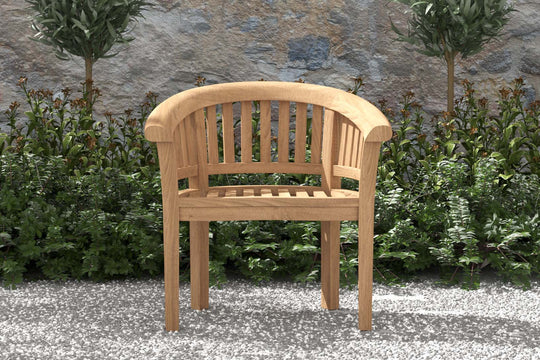 Gloucester Teak Lounge Garden Chair Front View