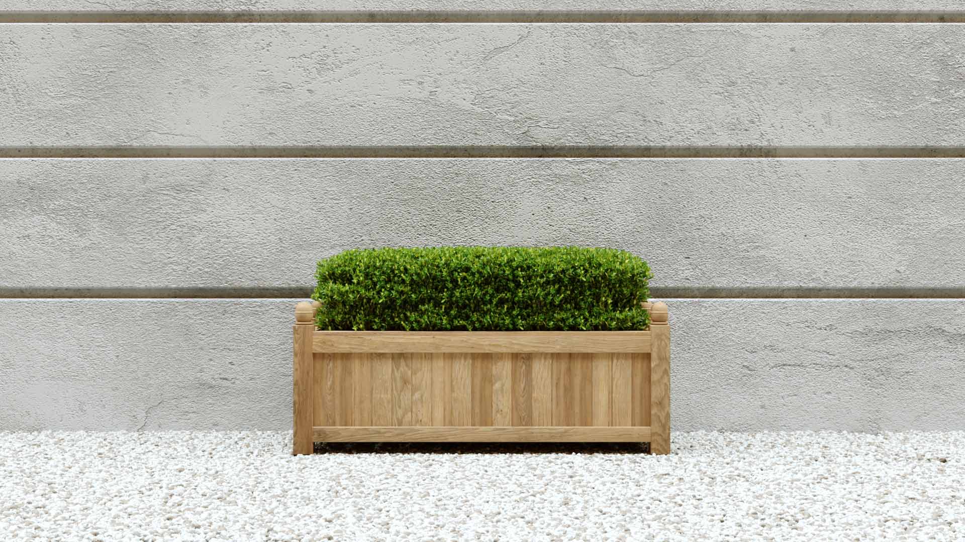 Rectangular Teak Planter 45 x 90cm 